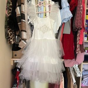 Girls, White, Formal Dress Size 8